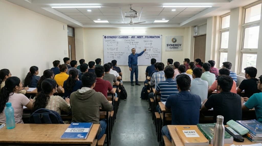 Synergy Classes classroom with students during a physics lecture